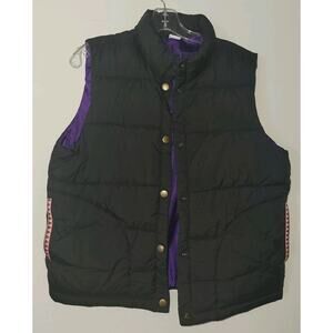 STOIC Insulated Vest M MENS BLACK PURPLE AZTEC Back Country Puffer DOWN